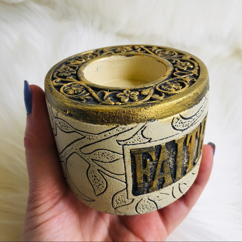 FAITH candle 🕯 holder votive gold tea light - Picture 7 of 8